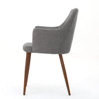 Mid Century Modern Fabric Upholstered Dining Chairs - Set of 2