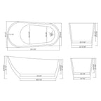 59" Acrylic Freestanding Bathtub Contemporary Soaking