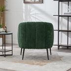 Modern Upholstered Chenille Barrel Accent Chair