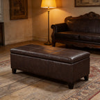 50.25 Inch Wide Contemporary Rectangle Storage Ottoman Bench