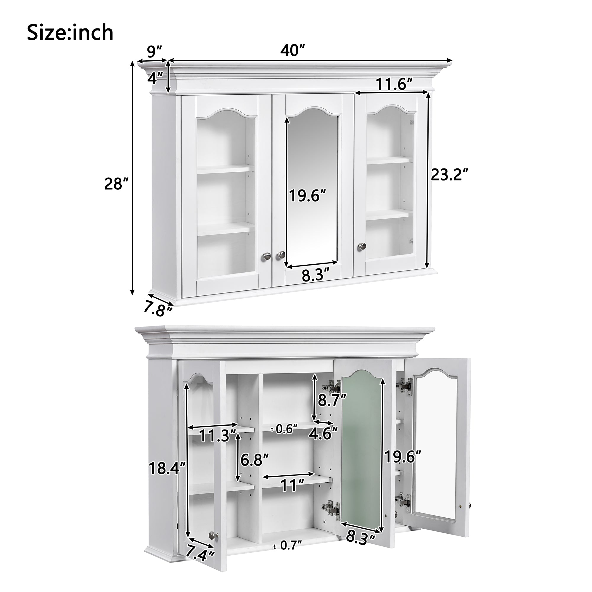 40" Medicine Cabinet with Mirror