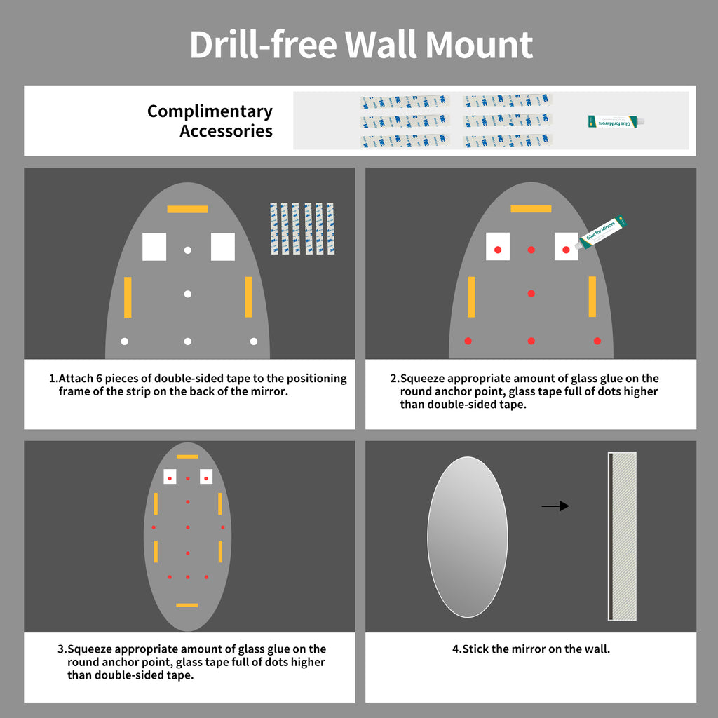 65" x 24" Full Length Wall Mirror - Oval Design