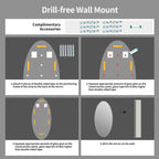 65" x 24" Full Length Wall Mirror - Oval Design