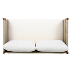 Outdoor Acacia Wood Loveseat with Diamond Rope Weave & Cushions