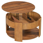 Vibe Haus Farmhouse Round Lift Top Coffee Table