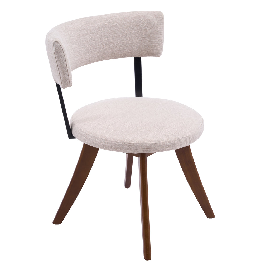 Modern Upholstered Dining Chairs with Curved Back