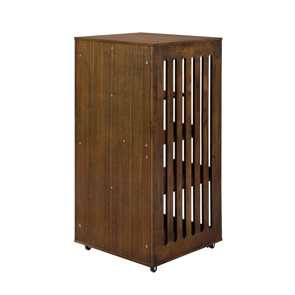 Basia Indoor Rubber Wood Cat Cabinet with Wheels