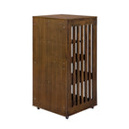 Basia Indoor Rubber Wood Cat Cabinet with Wheels