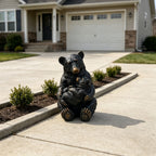 19'' Tall Mother Bear Hugging Cub Garden Statue