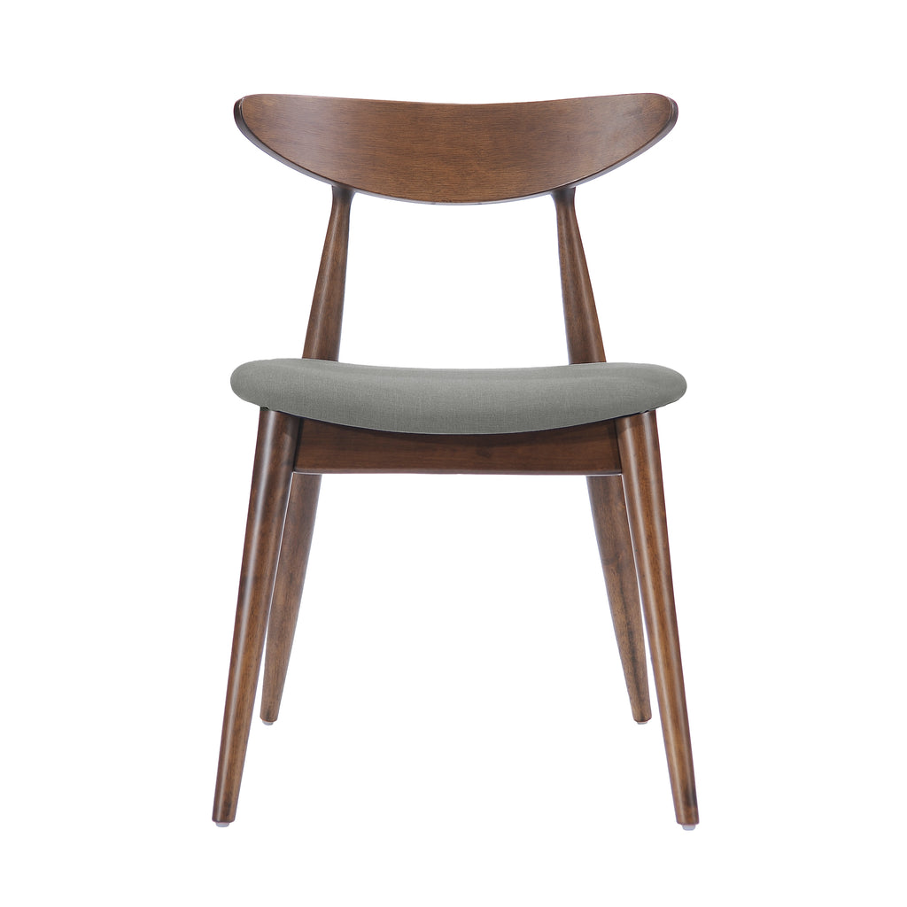 Set of 2 Retro Rubberwood Chairs with Ergonomic Back & Plush Cushions