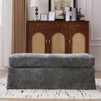 46" Wide Modern Upholstered Chenille Ottoman