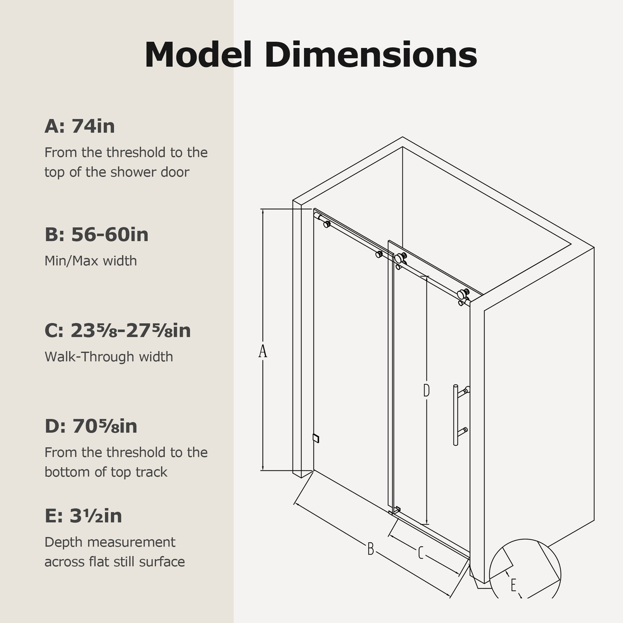 Frameless Single Sliding Shower Doors