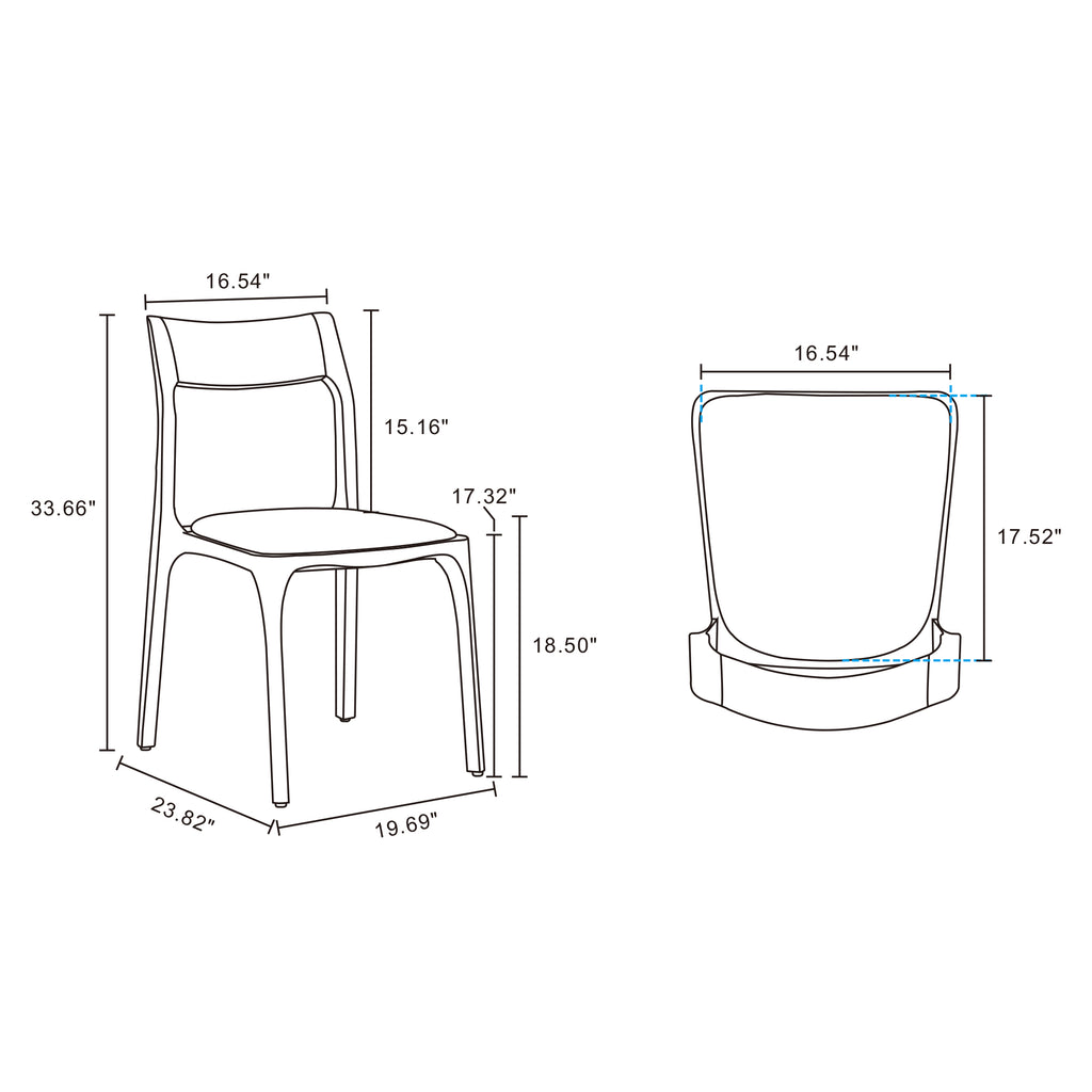 Moderno Wood Vegan Leather Dining Chair