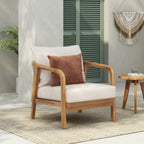 28" Outdoor Lounge Chair with Woven Backrest
