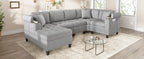 Modern U-Shaped Sectional Sofa with Cup Holders and USB Ports