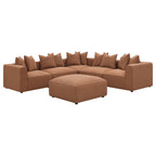 Jennifer Terracotta Square Upholstered Ottoman