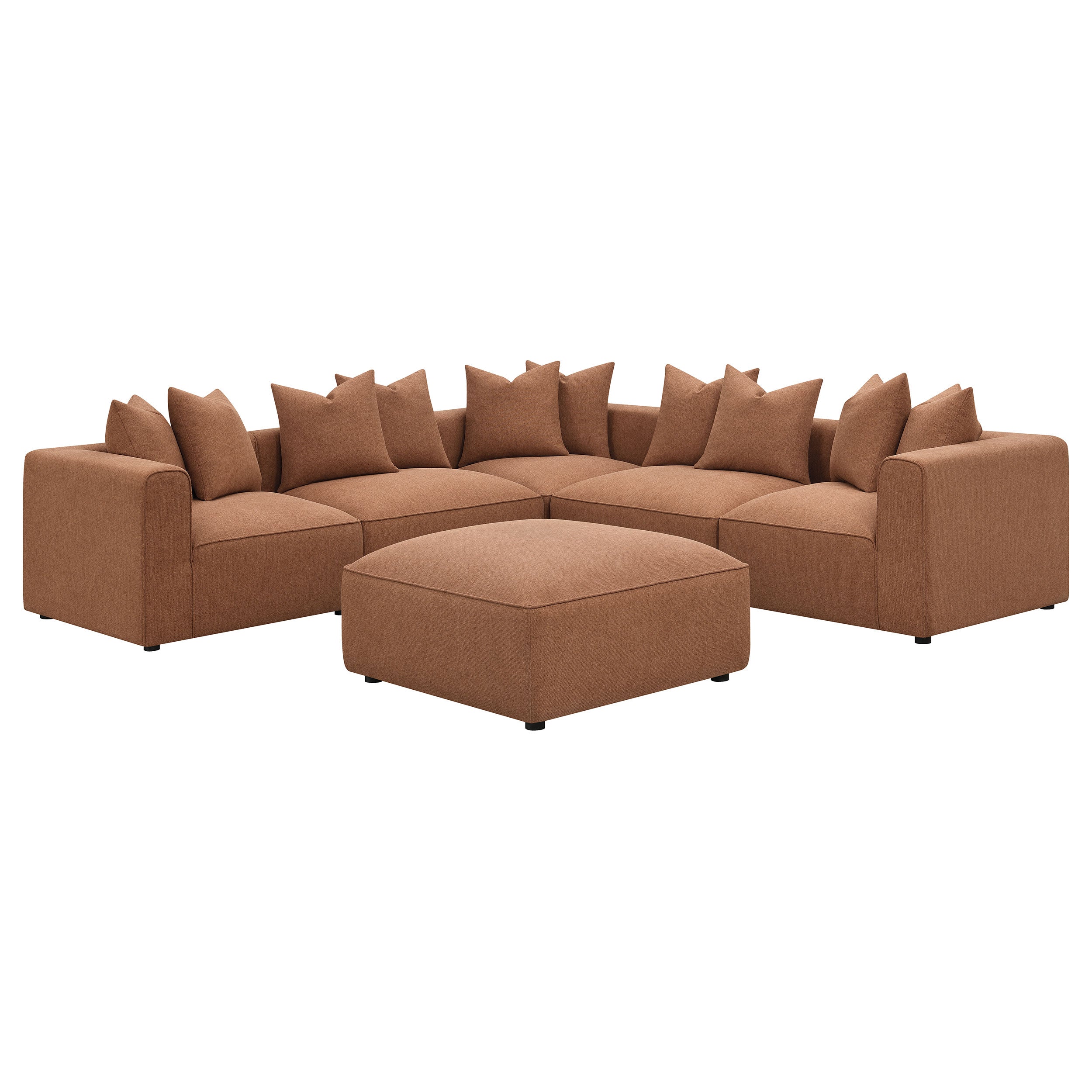 Jennifer Terracotta Square Upholstered Ottoman