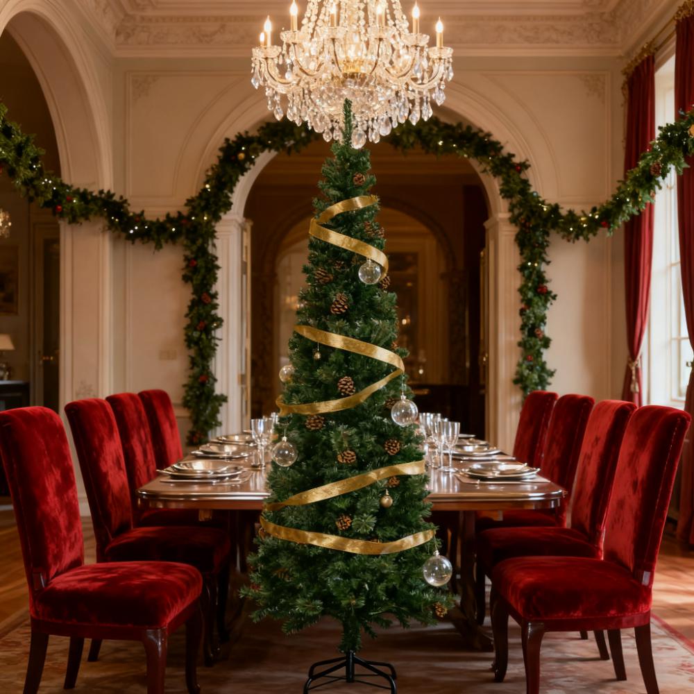 Slim Pine Needles Xmas Tree - 7.5 Foot Pencil Design