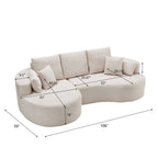 106 in. 2 - Piece Fabric Cloud Curved Sectional Sofa