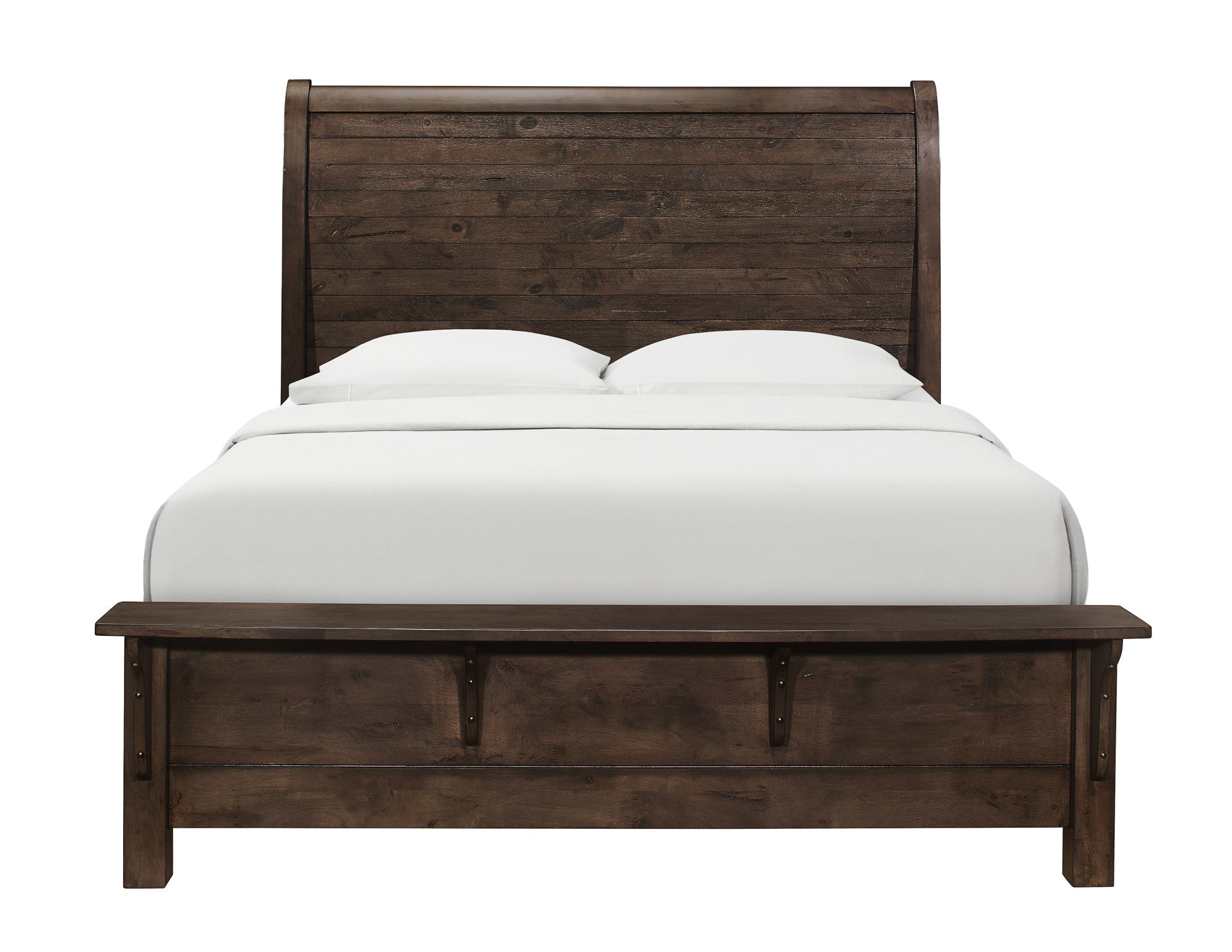 Brown Queen Sleigh Bed