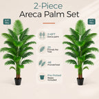 Artificial Palm Tree 6ft, Large Fake Tropical Tree with 23 Fronds