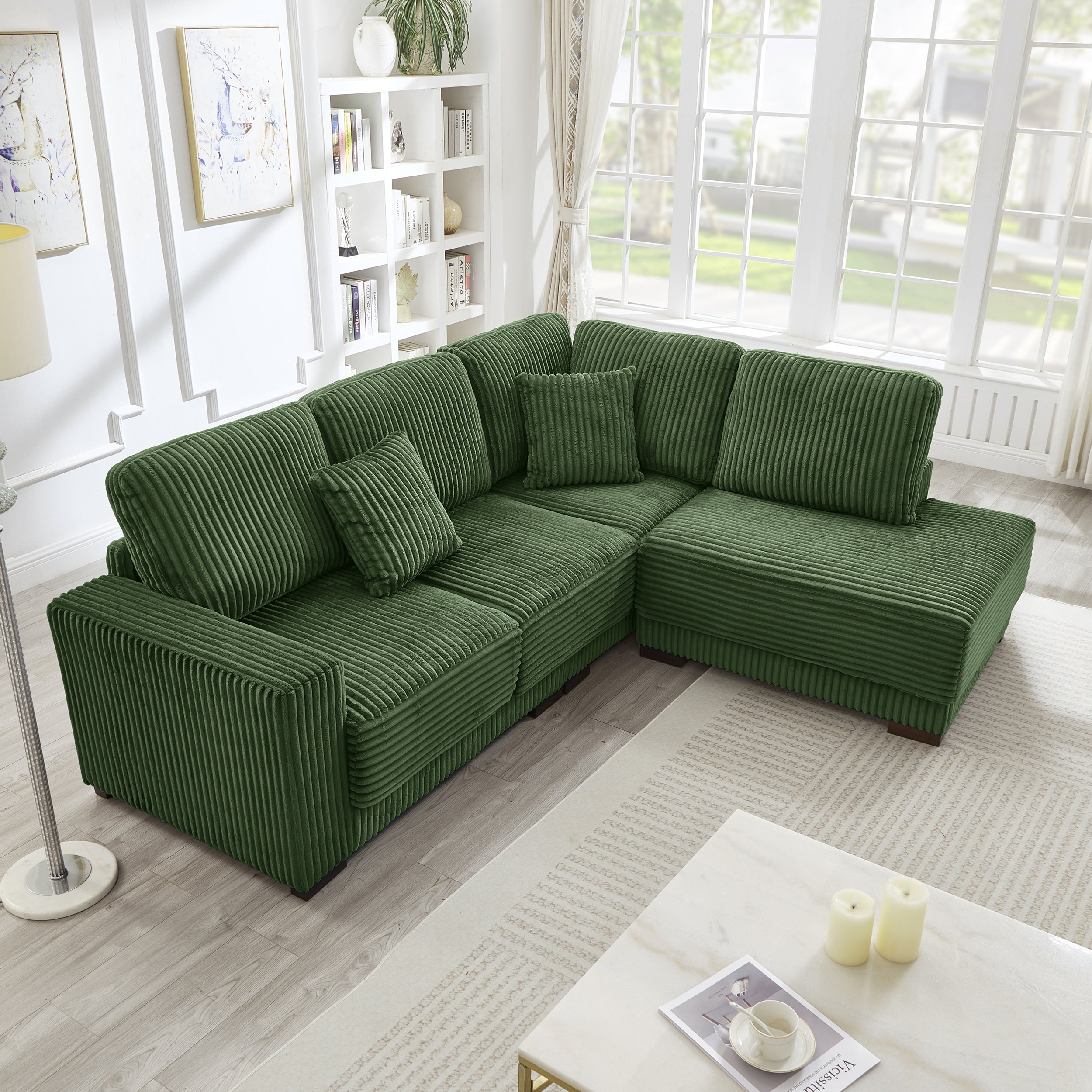 93" Sectional Sofa with Reversible Chaise Lounge