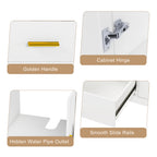 48" Bathroom Vanity Base Cabinet with Soft-Close Double Doors & 9 Smooth Drawers