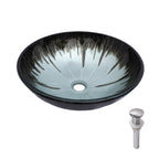 Artistic Tempered Glass Bathroom Vessel Sink
