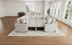 108.7" Sectional Sofa Convertible Pull-out Bed