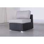 LSI Fully Assembled 94" Wicker Patio Sectional with Weather-Resistant Cushions