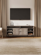 Dumbo 63" Fluted TV Stand in Rustic