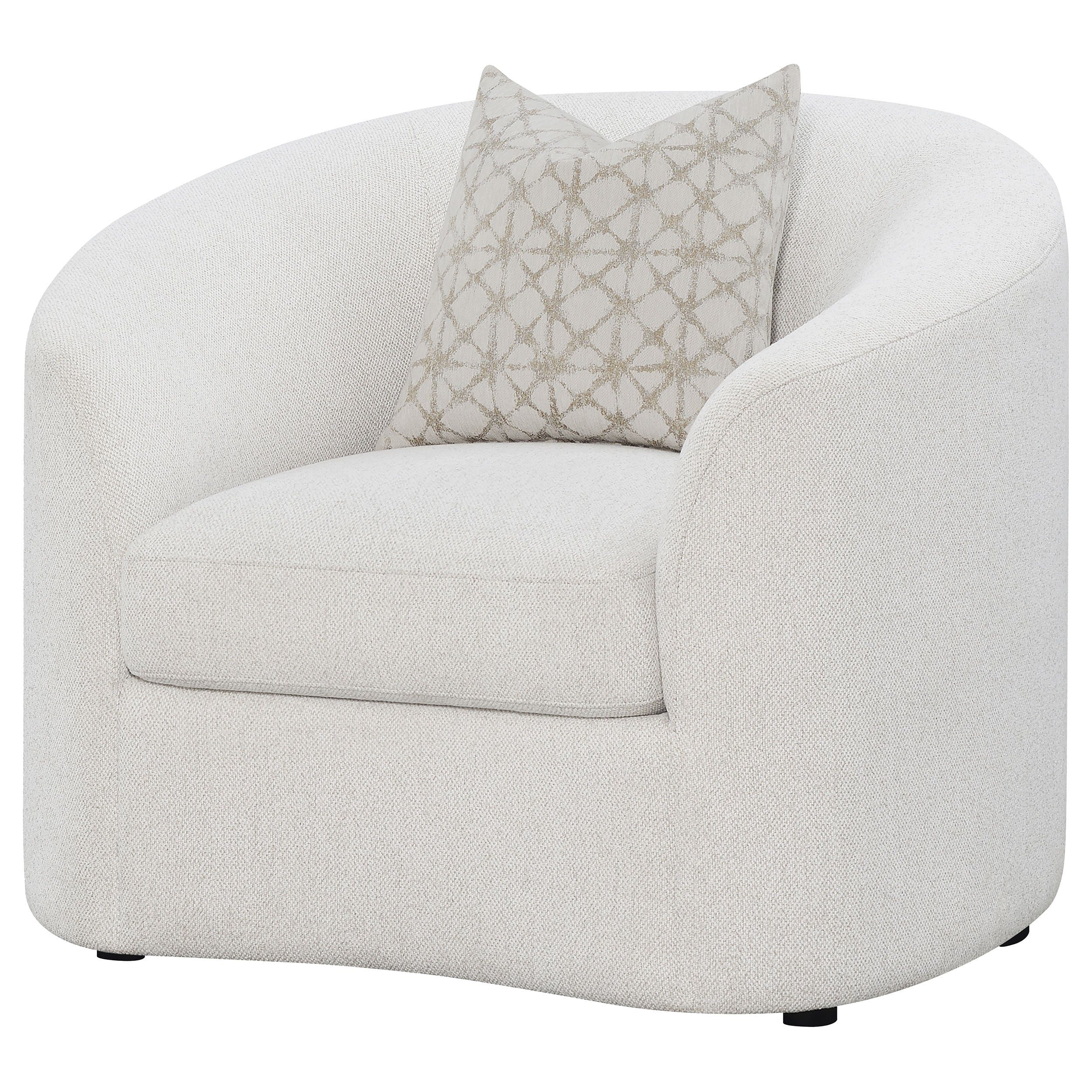 Rory Latte Sloped Arms Chair with Pillow