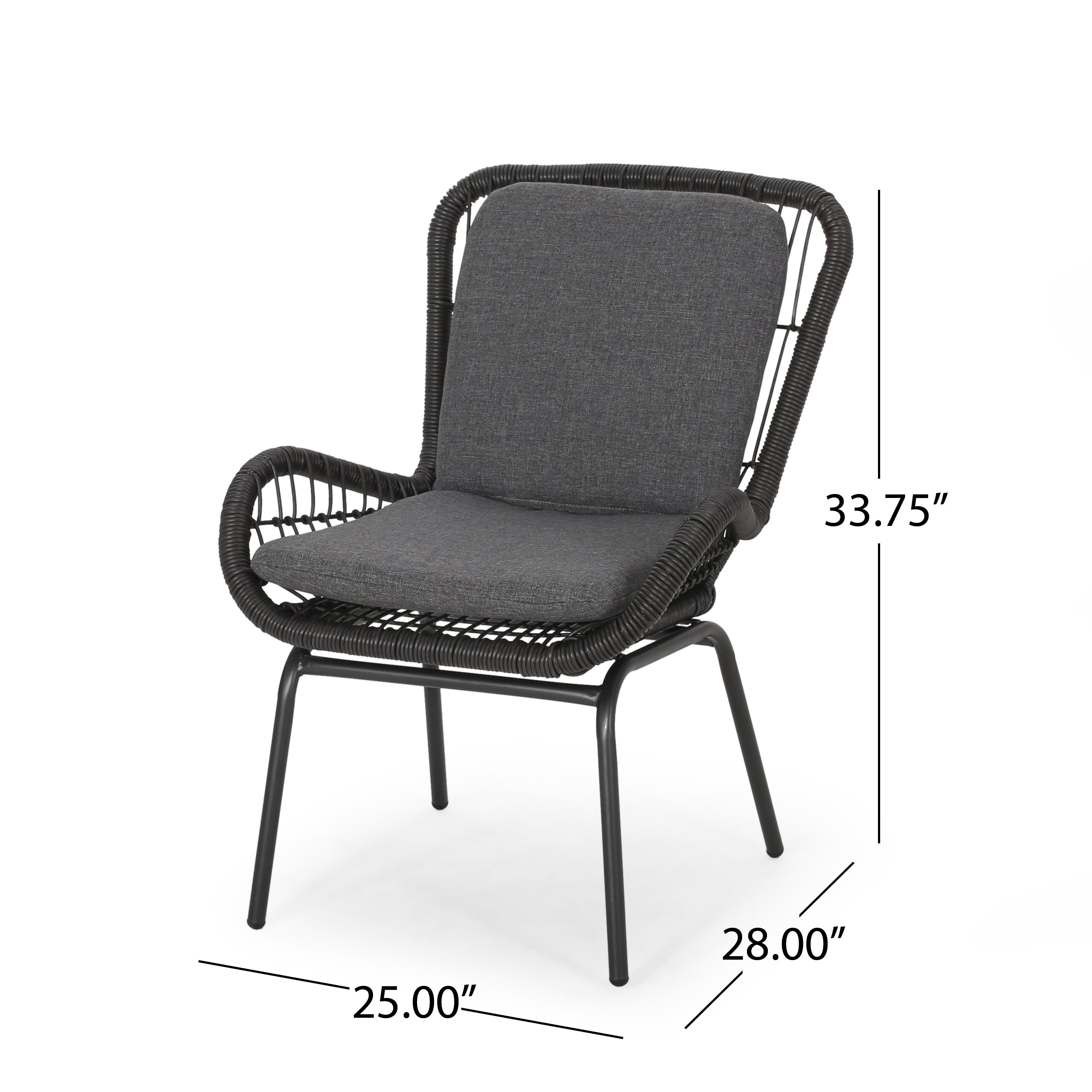 Mccaskill Patio Chair with Cushions (Set of 2)