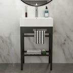 24" x 16.75" Bathroom Ceramic Console Sink with Overflow
