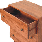 Solid Wood Curved Honey Chest of Drawers