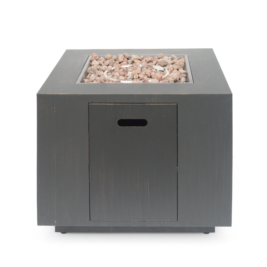 33" Outdoor Iron Square Propane Fire Pit
