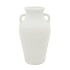 Rustic White Terracotta Tall Vase