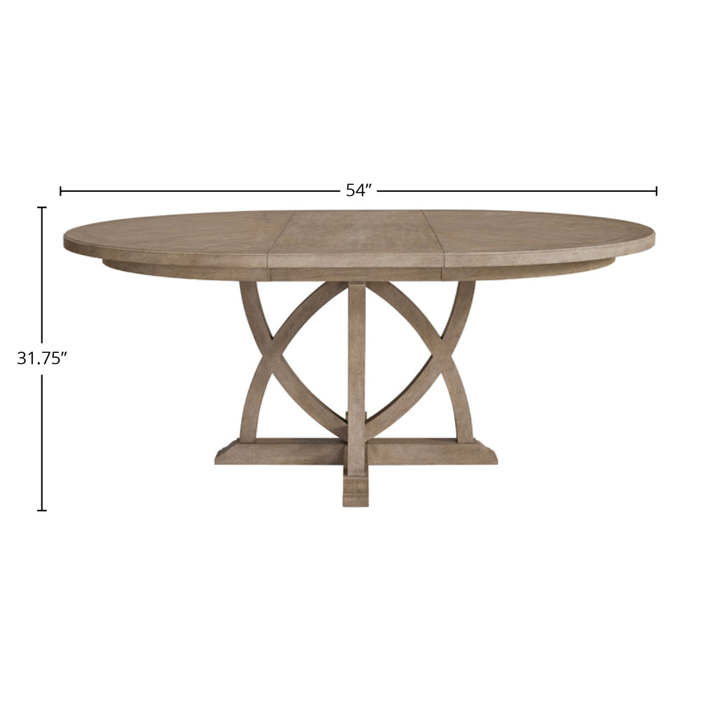 54" Round Dining Table with 18" Removable Leaf