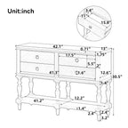 42" Vintage Console Table with 4 Soft-Close Drawers