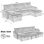 Convertible Sofa Bed - Modern U-Shaped Sectional