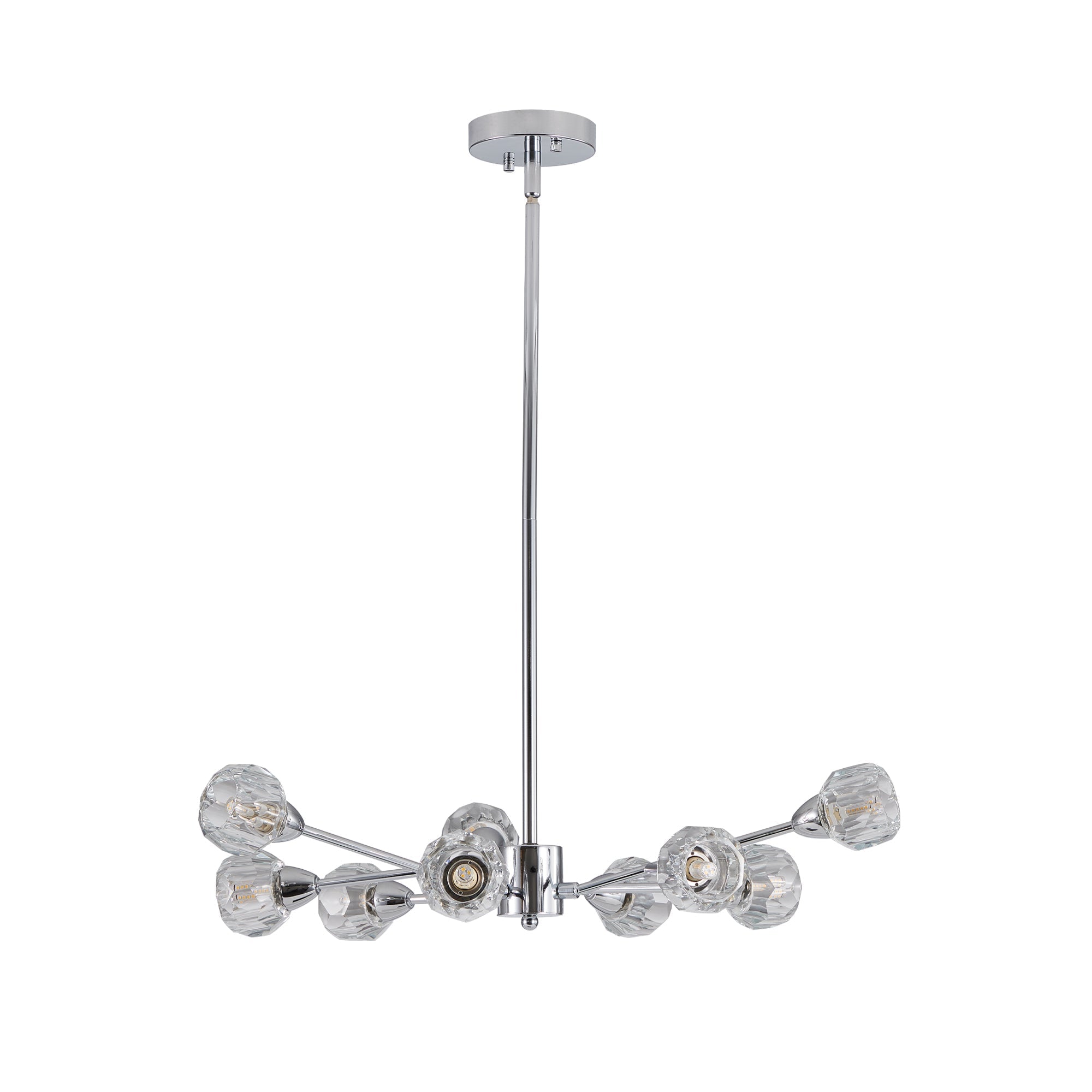 28" Modern Crystal Chandelier With 9 Lights