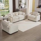 Warm and Cozy Sofa Set with Soft Cushions and Pillows