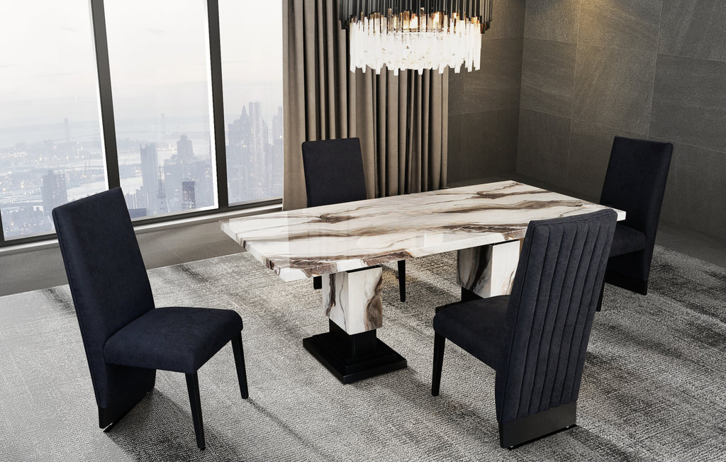 Stacey Zebra White/Black Dining Table