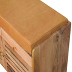 Shutter Shoe Rack: Leather Upholstered with 2 Drawers and 4 Storage Shelves