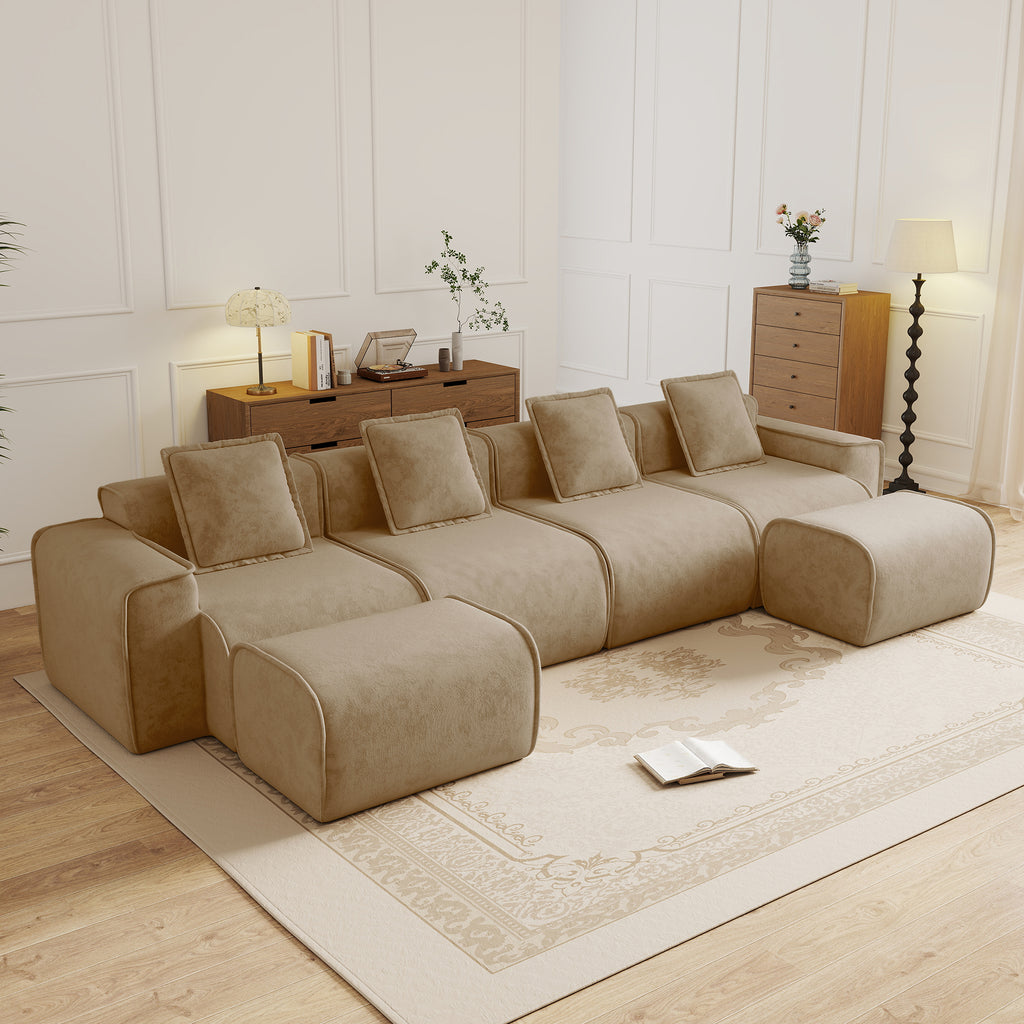 Streamlined Design Modular 4 Seat U Shape Sectional Sofa
