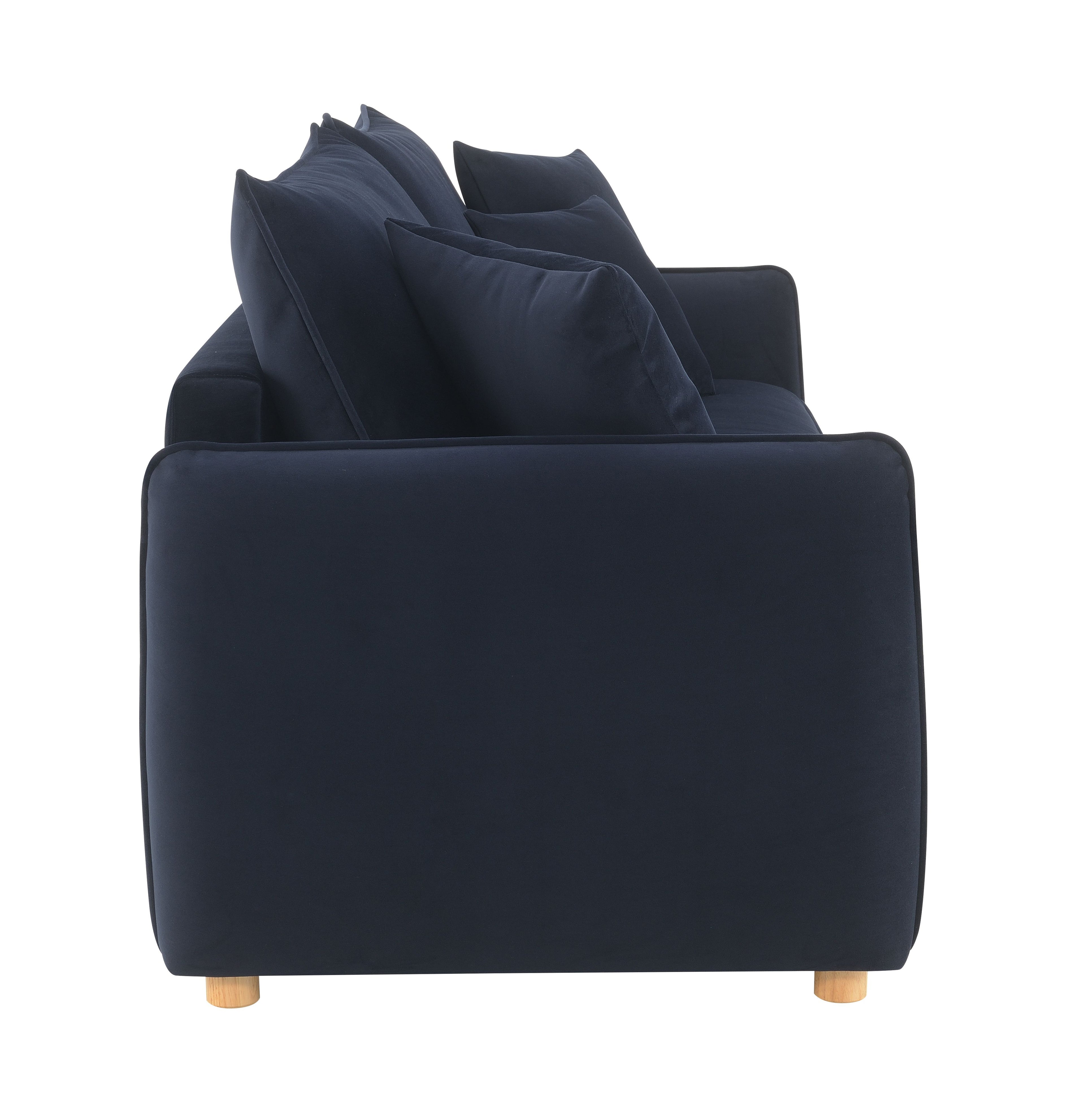 Irina Blue Velvet Sleeper Sectional Sofa