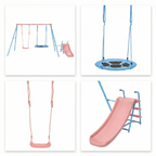 XNS107 Two Swing Set with Slide