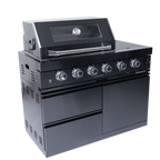 Black Gas Grill Four Burners - Stainless Steel Outdoor Kitchen