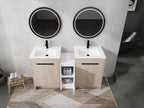 60 Inch Freestanding Bathroom Vanity with Ceramic Sink
