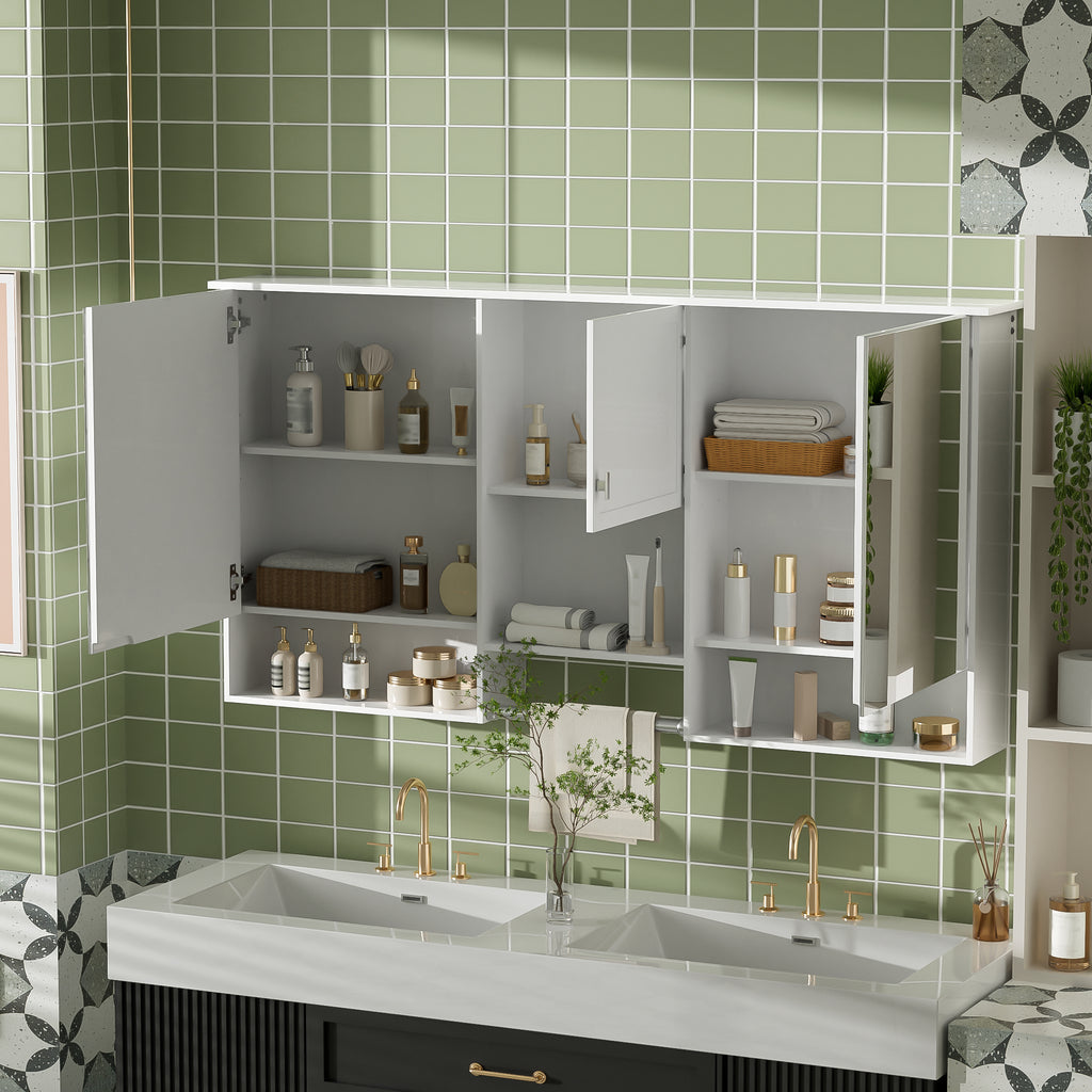 55 Inch Wall-Mount 3-in-1 Mirror Cabinet